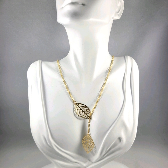 Double Leaf Necklace - Picture 6 of 13